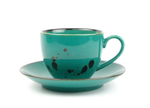 Filiżanka 300 ml ze spodkiem 16 cm Cottage Turkus 0985 Bogucice Filiżanka 300 ml ze spodkiem 16 cm Cottage Turkus 0985 Bogucice