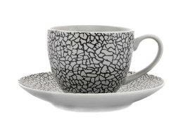 Filiżanka 300 ml ze spodkiem 16 cm Alumina Zina Grey Night 1147 Bogucice