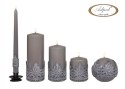 Świeca kula K-4 100 mm Lakier Koronka Stalowe Magnolie