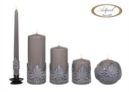 Świeca kula K-4 100 mm Lakier Koronka Stalowe Magnolie