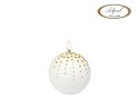 Świeca kula 8 cm Biała Glitter Dots Adpal