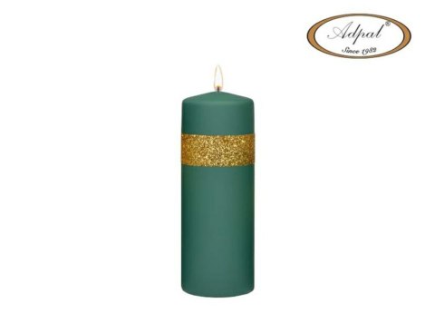 Świeca zielona Sparkle 20/7 cm Zielony pasekk Adpal Świeca zielona Sparkle 20/7 cm Zielony pasekk Adpal