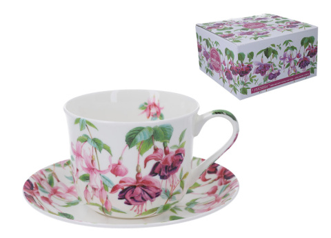 Filiżanka ze spodkiem 450 ml Fuksja 703-1506 Filiżanka ze spodkiem 450 ml Fuksja 703-1506