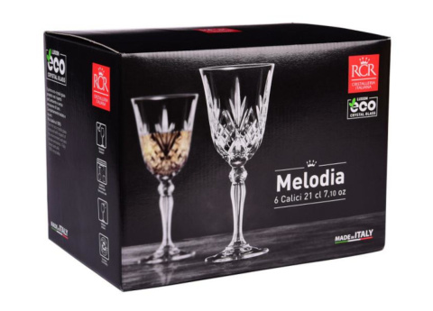 Kieliszki do wina 210 ml Melodia RCR komplet 6 szt.256010 Kieliszki do wina 210 ml Melodia RCR komplet 6 szt.256010